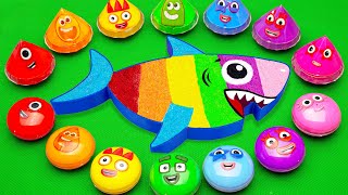 Making Rainbow Baby Shark Bathtub with Mixing SLIME inside COCOMELON Shapes! Satisfying ASMR Videos