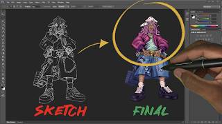 Complete Character Illustration Process | Day 3 Art Challenge