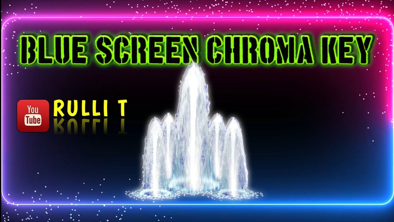 Blue Screen [1080p] - WATER FOUNTAIN, SPLASH, GARDEN WATERFALL, WATERWORKS, POND, PARK YARD sound 🔊