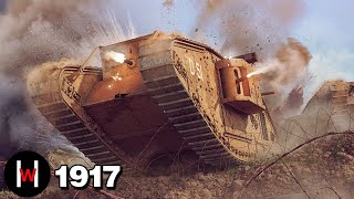 1917 Battle of Cambrai -To break the Zeppelin line, hundreds of British tanks attack