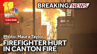 3-alarm fire strikes homes in Canton, injures firefighter
