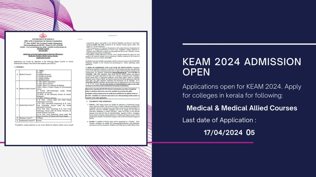 KEAM Registration Notice