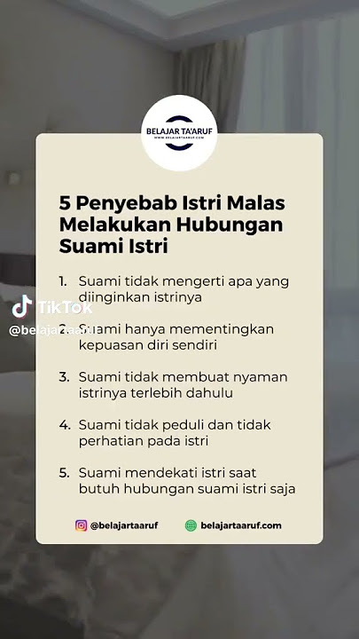 5 penyebab istri malas melakukan hubungan suami istri