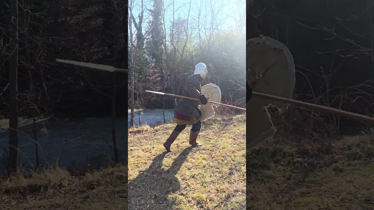 Catching the spears with our hands for a change 😂😂😂#cameramanneverdies #medieval #viking #spear