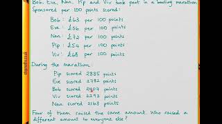 TSA 2016 Section 1 - Q38 - MLP - sponsored bowling marathon - Worked Solution