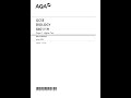 AQA GCSE Biology Paper 1 2025 Mark Scheme
