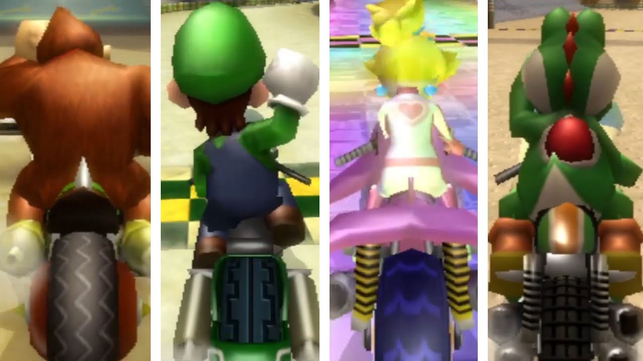 Mario Kart Wii - All Giant Characters Losing Animations in VS Races (Bikes)