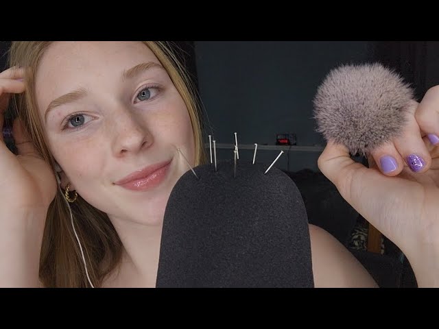 [ASMR] Needles in Mic (Brushing, scratching, hand movements)