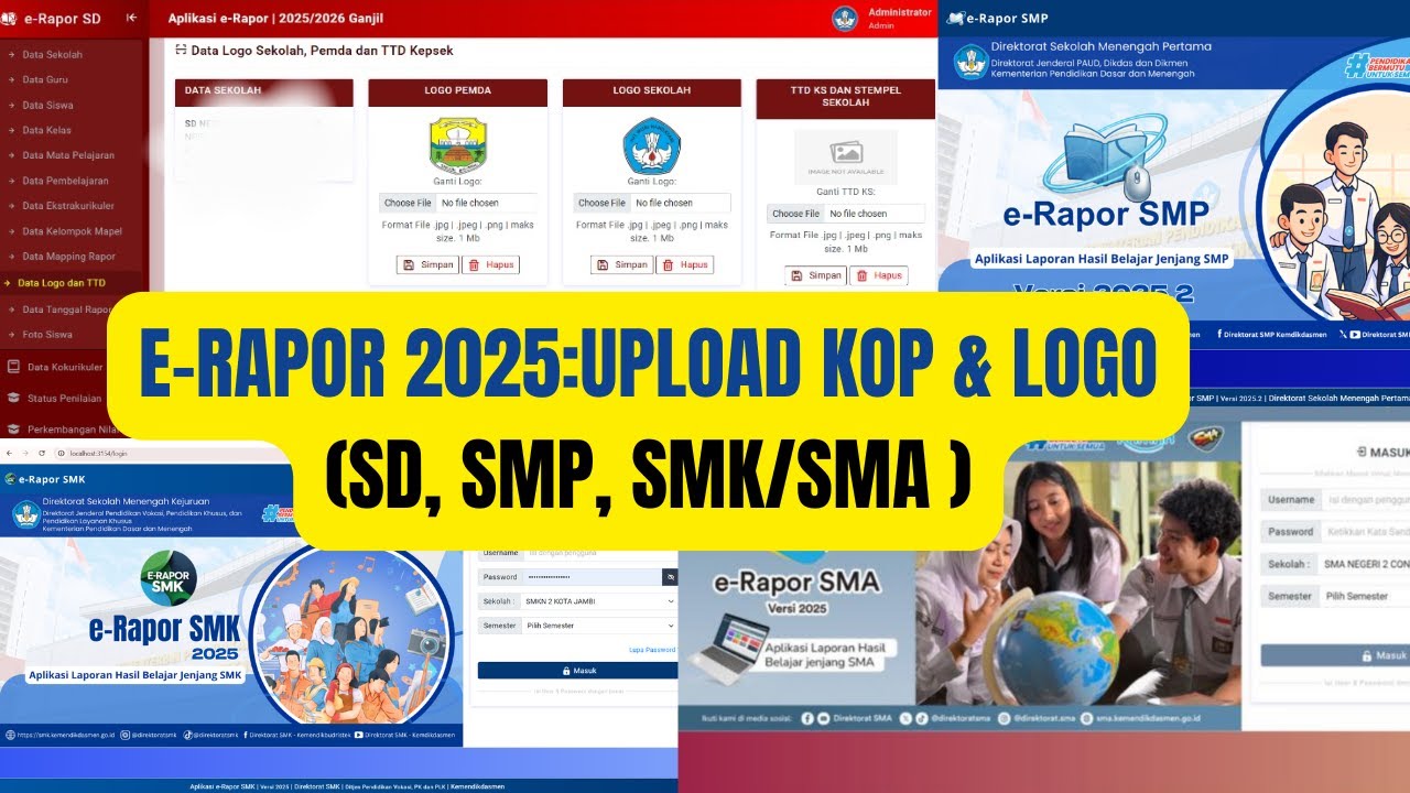 Cara Upload Logo Pemda, Logo Sekolah, dan KOP di E-Rapor 2025 - YouTube