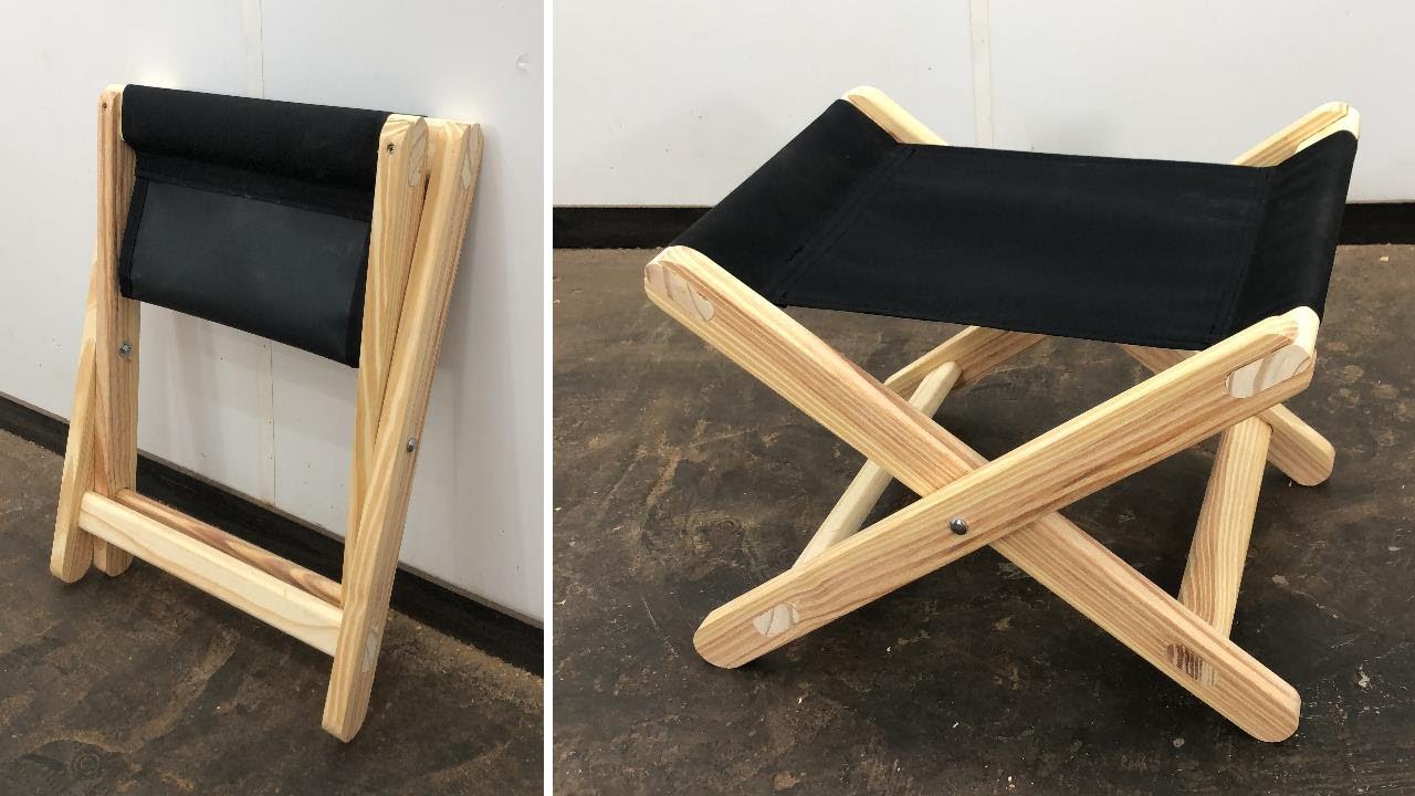 Silla plegable en madera y tela, para los niños