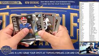 EBAY #BFBJ2 2026 Bowman Football Dual Jumbo Box PYT | Top Shelf Breaks | 10/2/26