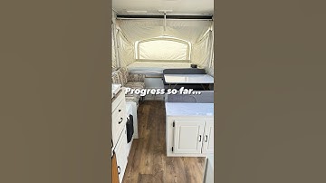 Pop Up Camper Remodel! Our progress so far. Almost done! #popupcamper #camperremodel #popupremodel