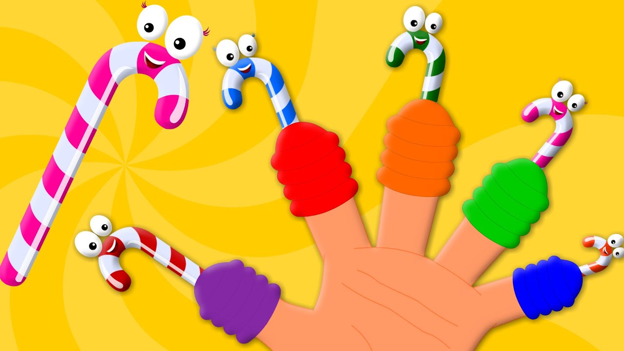 Candy Cane Finger Family Songs For Children YouTube