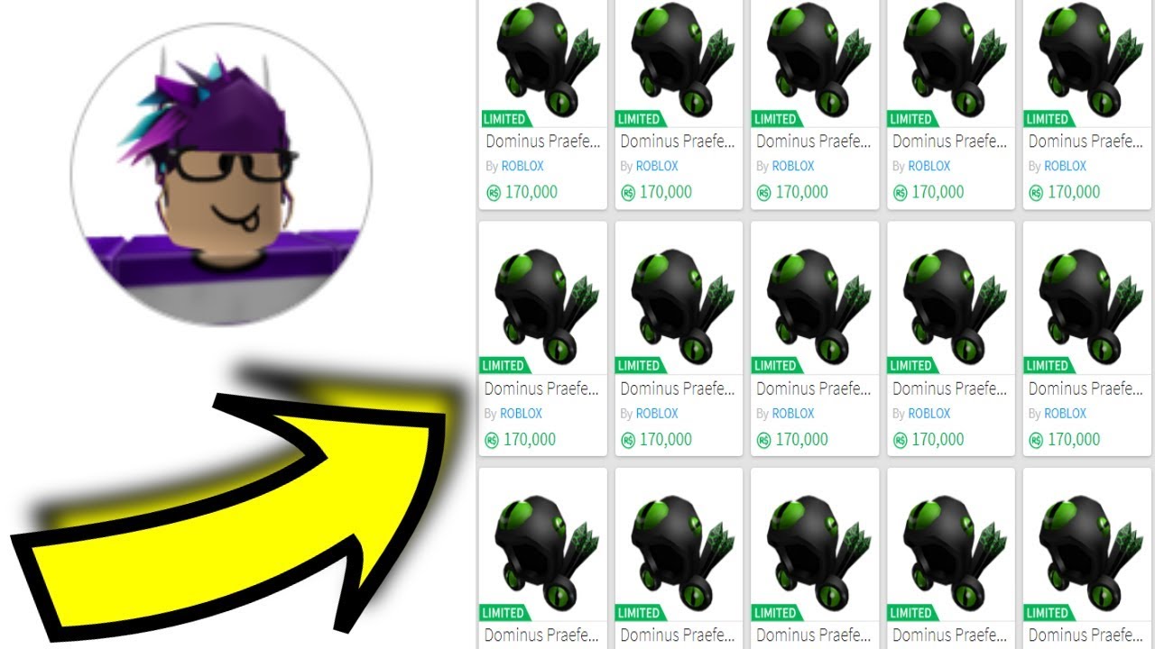 He Has 100 Dominus On Roblox 3 500 000 Robux Value Youtube - top 12 rarest dominus hats on roblox by fave