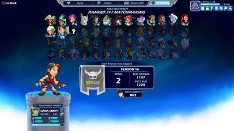 Brawlhalla - Lara Croft Rank 1v1