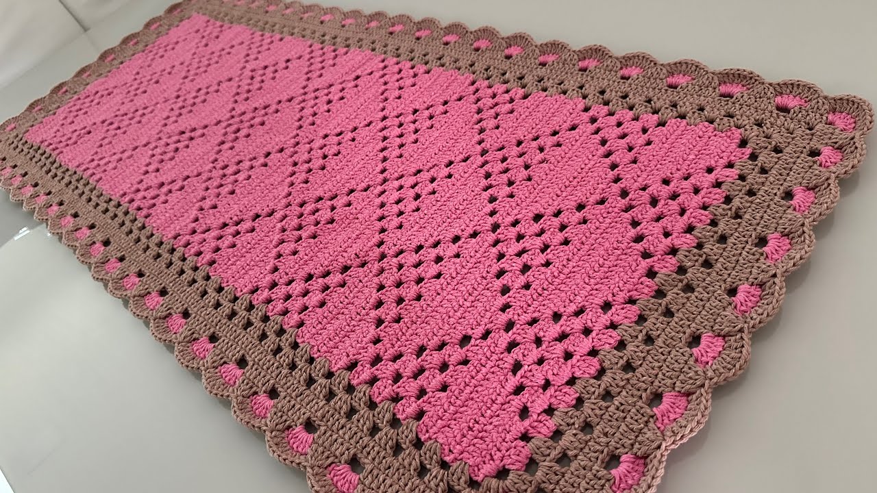 Passadeira de crochê Coral aula passo a passo completa