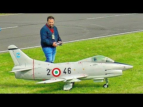 GIANT XXXL RC FIAT G-91 GINA CARF MODEL TURBINE JET FLIGHT TO MUSIC AT THE JETPOWER FAIR airwolf reboot