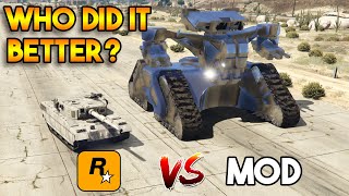 GTA 5 RHINO TANK VS MODDER TANK (WHO DID IT BETTER?)