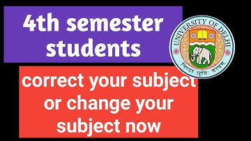 Urgent For SOL 4th Sem Students- You can correct or change your subject now