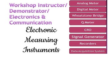 Electronic Measuring Instruments/workshop instructor/demonstrator in electronics and communication