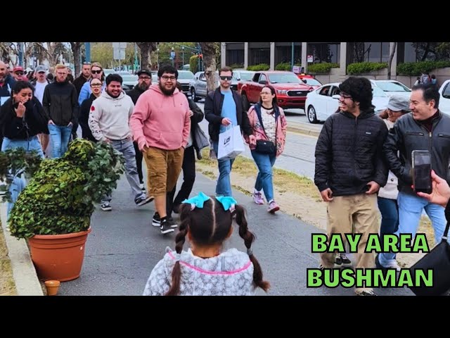 Bushman Prank: THEY DID NOT EXPECT THIS WHEN VISITING CALIFORNIA!! class=