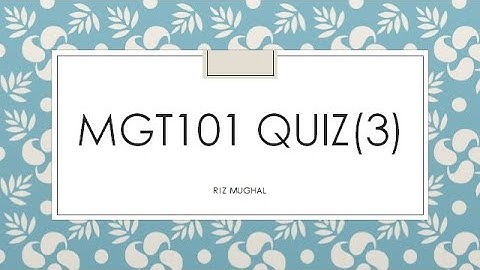 MGT101 Quiz 3 Solved by Riz Mughal Fall 2020/21