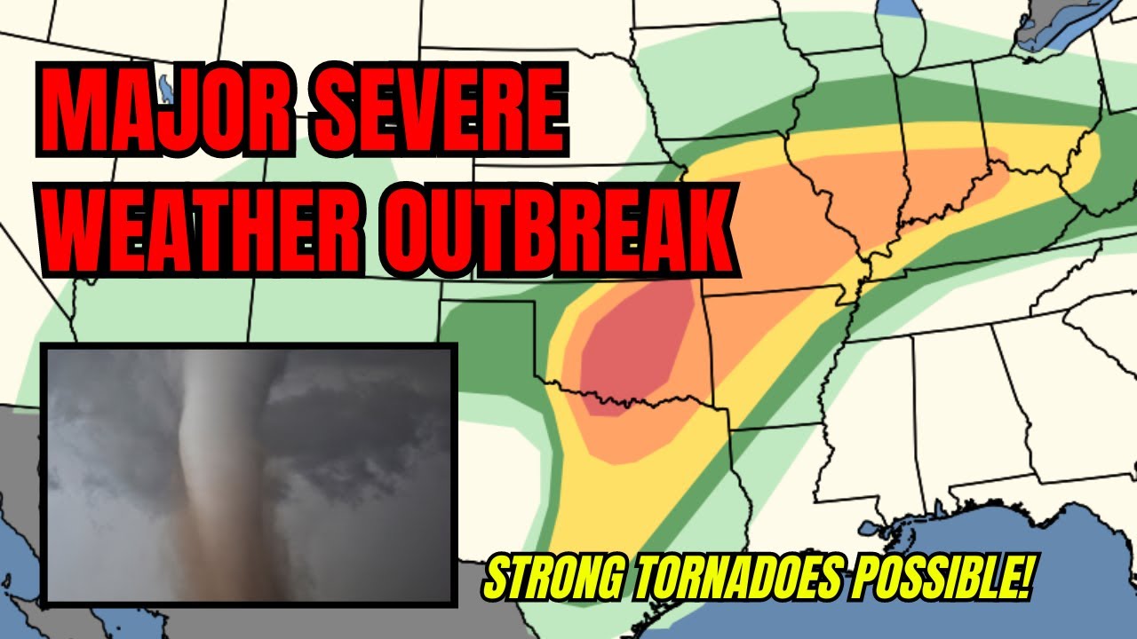 Severe weather outbreak, strong tornadoes possible! - YouTube