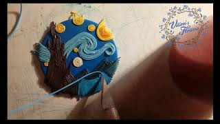 Starry Night polymer clay handmade process