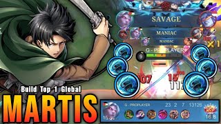 SAVAGE & MANIAC!! Martis x Levi Shutdown All Enemies!! - Build Top 1 Global Martis ~ MLBB