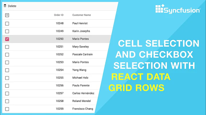 Cell Selection and Check Box Selection in React DataGrid