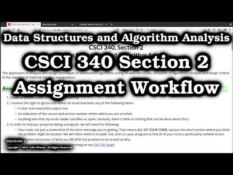Github Classroom Homework Workflow (NIU CSCI 340, Spring 2021)