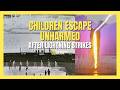 Children escape unharmed after lightning strikes fountain | #lightning