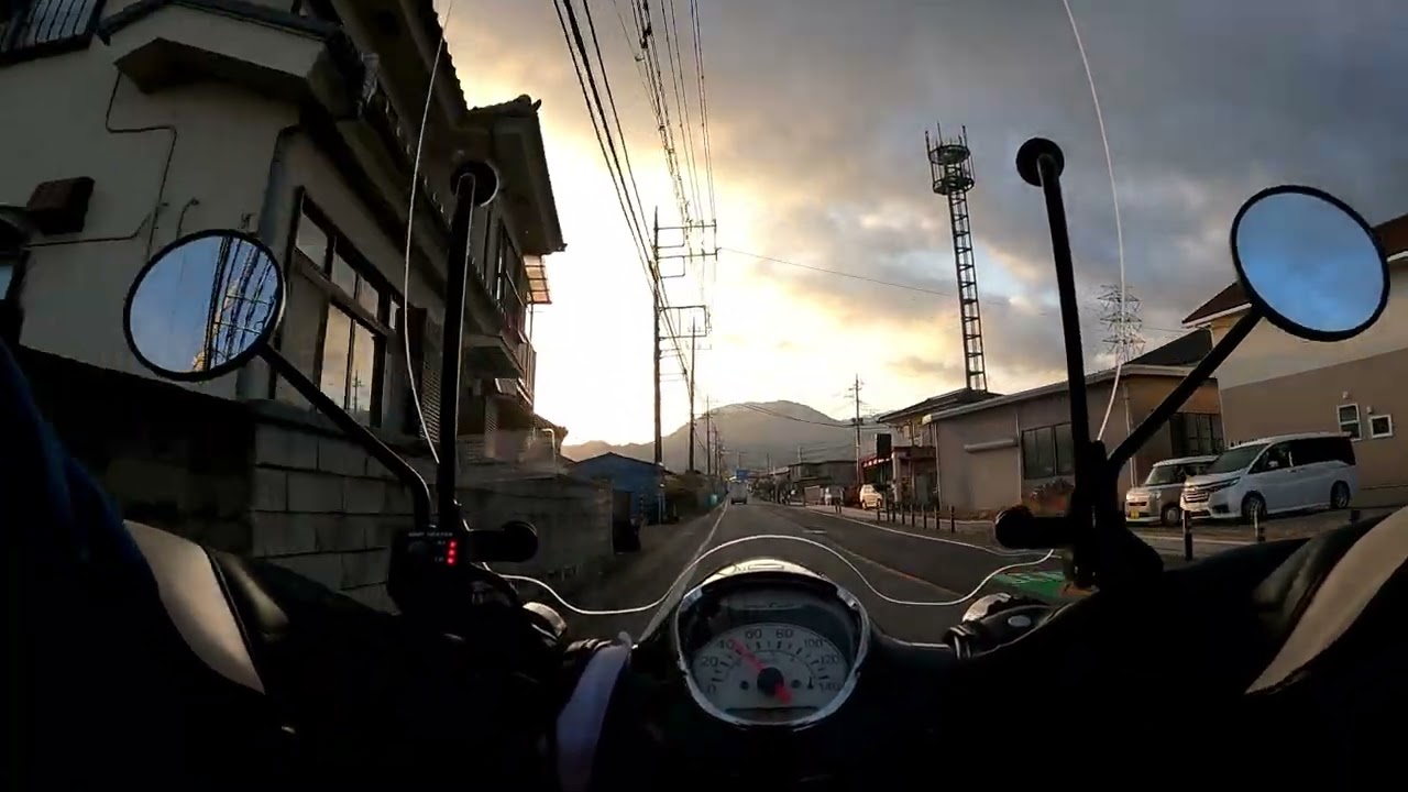 スーパーカブJA59　朝の走行 ①　 2026年3月6日 　日の出　朝からいい天気　風はなく寒くない