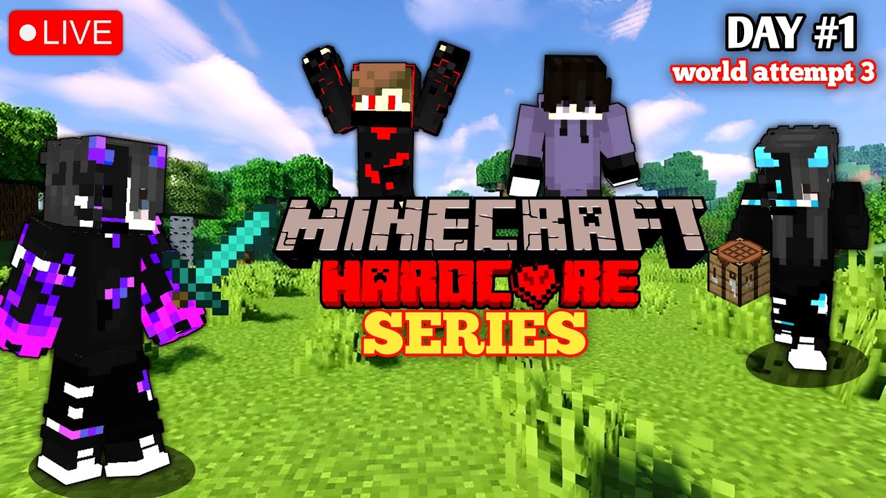 MINECRAFT HARDCORE LIVE - NEW WORLD THIS IS OUR LAST DAY IN HARDCORE ...