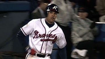 1995 WS Gm6: Justice leads off the sixth with a homer