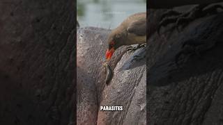 This Oxpecker Bird Clean a Hippo Better Than a Doctor.
