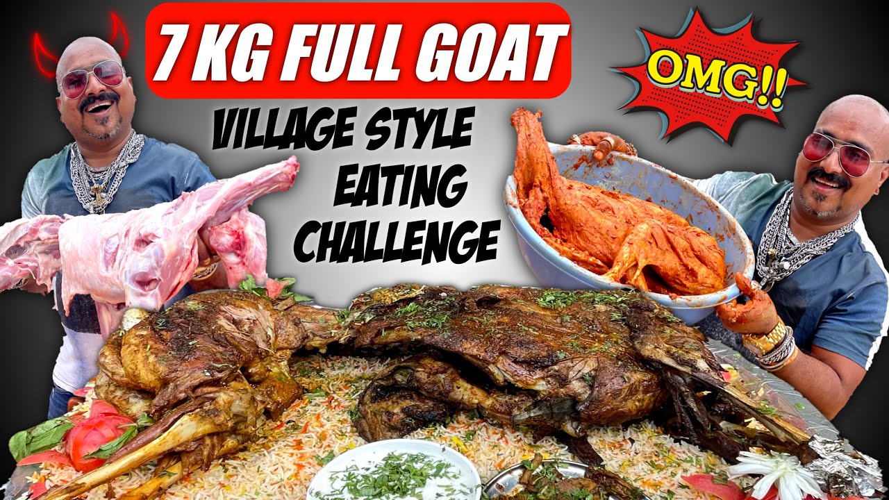 7Kg Full Goat Eating Challenge | Ulhas Kamathe | Chicken Leg Piece