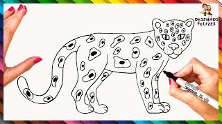 Como Desenhar Um Leopardo Passo A Passo  Desenhar Leopardo Fácil