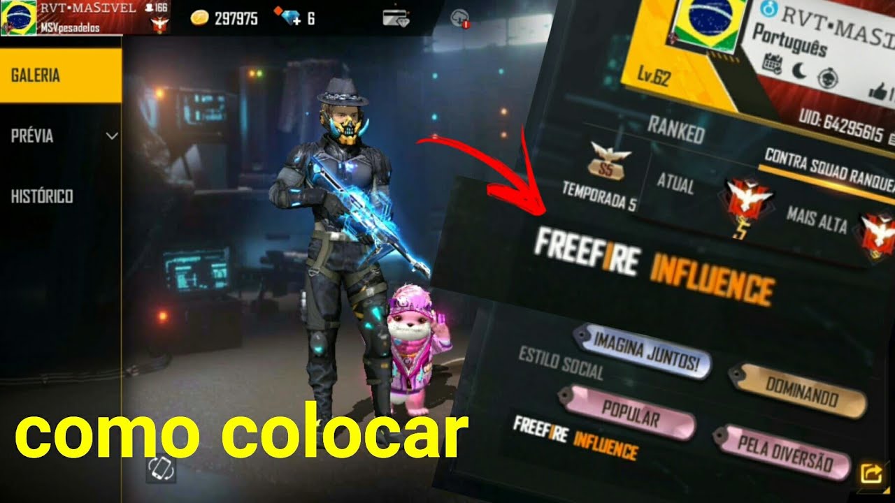 COMO COLOCAR O NOME FREE FIRE PERSONALIZADO NA ASSINATURA DO PERFIL  (IMFLUENCER) 