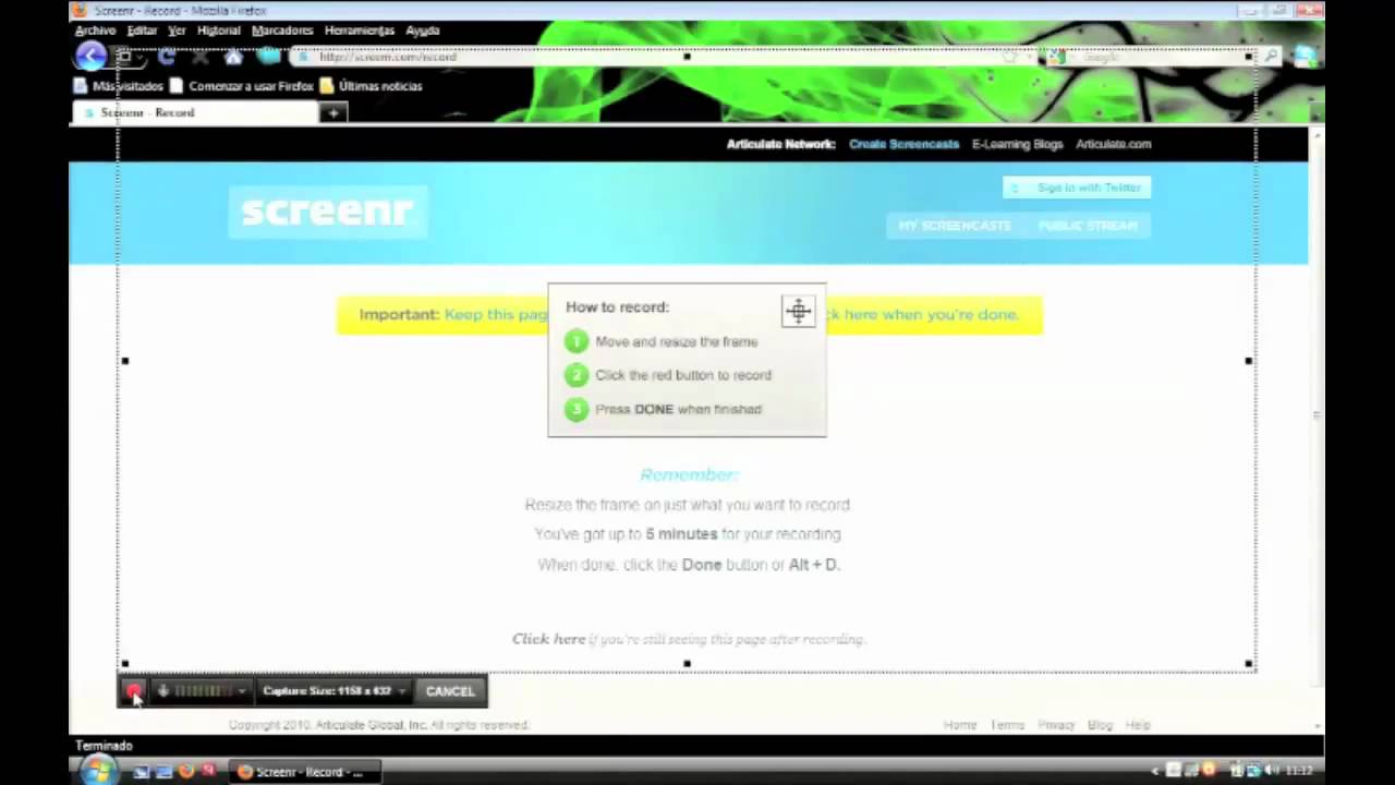 Como utilizar screenr - YouTube