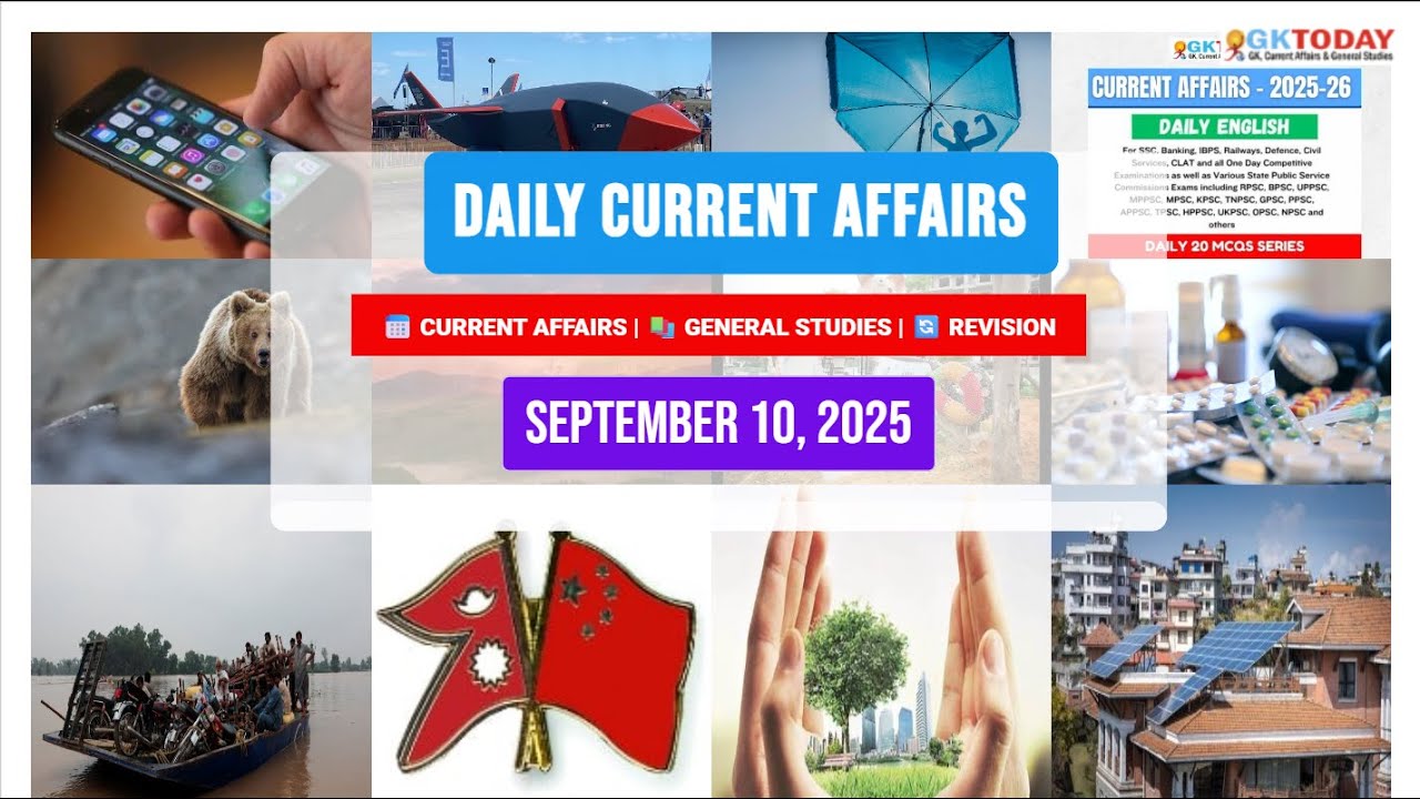 GKToday Current Affairs 🎯 10 September, 2025