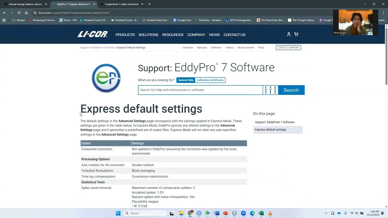 FLUXNET-ECN tutorial: Setting up EddyPro