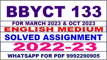 bbyct 133 solved assignment 2022-23 in english | bbyct 133 solved assignment 2023 | bbyct 133 2023