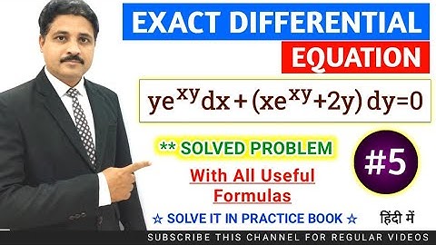 EXACT DIFFERENTIAL EQUATION SOLVED PROBLEM 5 | FIRST ORDER DIFFERENTIAL EQUATION @TIKLESACADEMY