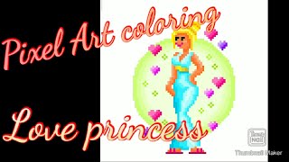 Pixel Art coloring game Love princess Pixyta screenshot 5