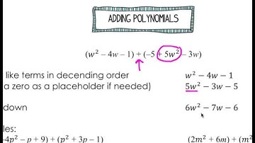 4.2 Add & Subtract Polynomials