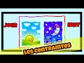 Mots contraires en franais avec trois toiles kids