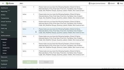 How to import Excel Inventory to Clover then Import to Smart Online Order