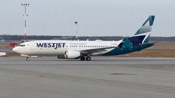 WestJet Boeing 737-8 MAX reg. C-GEHF (Winnipeg, Manitoba, Canada)