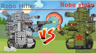 The greatest battle! Robo hitler against Robo stalin. Cartoons about tanks.